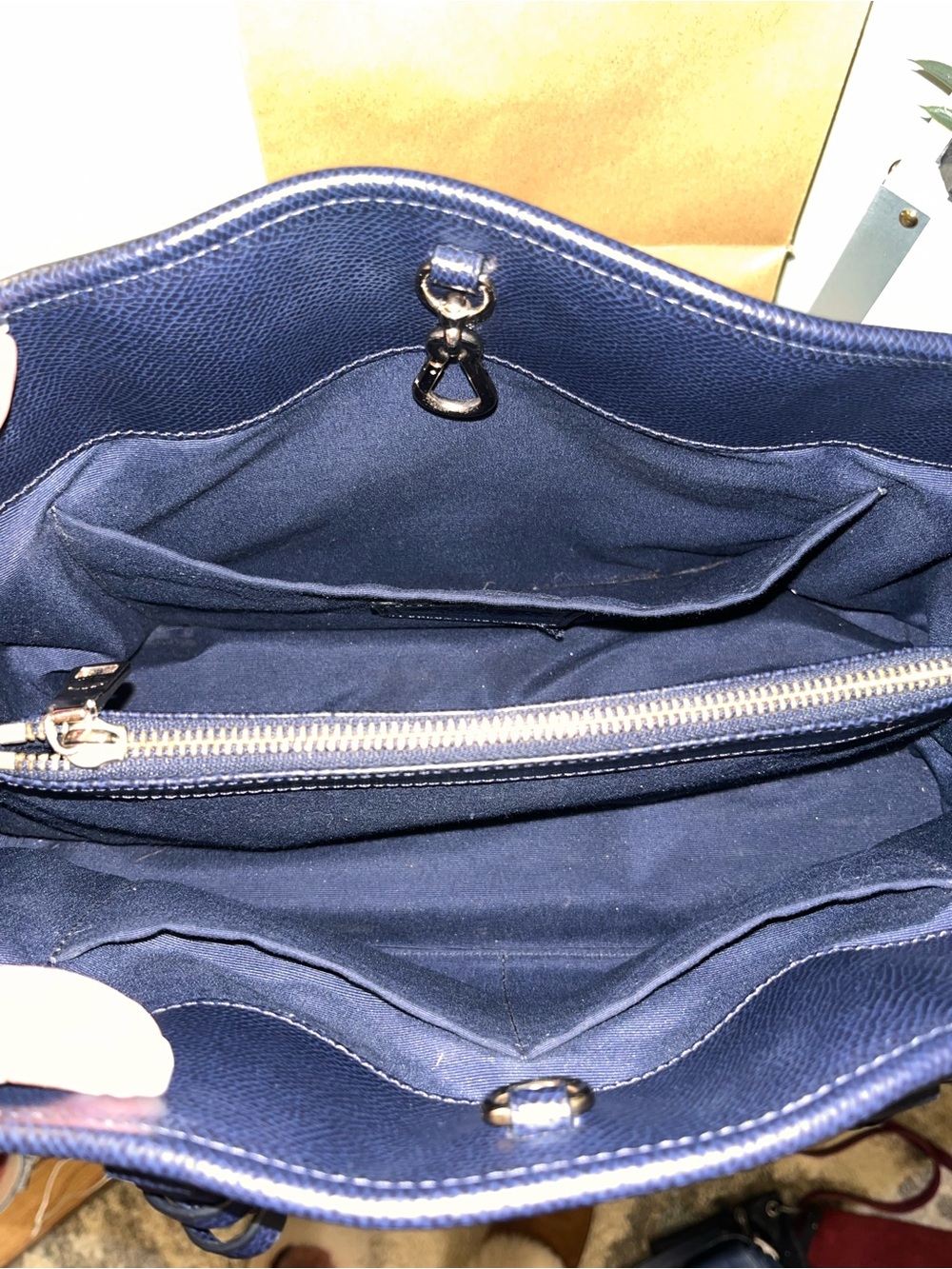 Coach Margot Studded Carryall Midnight Blue Leather F35274 Excellent Condition - Picture 10 of 13